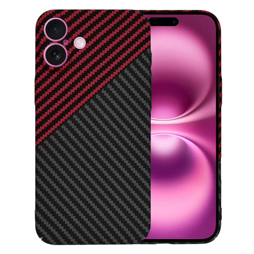  Techsuit - Karbonit Szálhéj - iPhone 16 Plus - Vörös Örvény tok