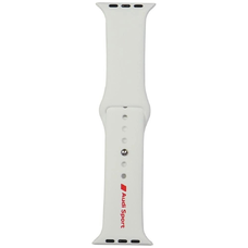 Audi Sport Piros Logó Szilikon Óraszíj Apple Watch 44 / 45 / 46 / 49 mm - fehér