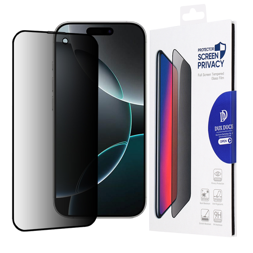  Dux Ducis - Prémium Üvegfólia Adatvédelemmel - iPhone 16 Pro - Fekete üvegfólia