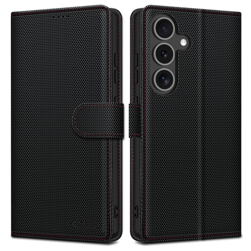 Tech-protect Wallet RS Galaxy S25 fekete/piros tok Tech-protect Wallet RS Galaxy S25 fekete/piros tok