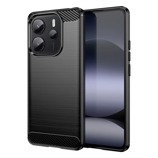Techsuit - Szénszilikon - Xiaomi Redmi Note 14 4G (164,84 x 78,15 x 8,16 mm) - Fekete tok Techsuit - Szénszilikon - Xiaomi Redmi Note 14 4G (164,84 x 78,15 x 8,16 mm) - Fekete tok