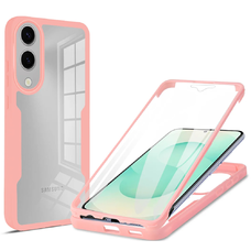  Techsuit - ColorVerse 360 sorozat + képernyővédő - Samsung Galaxy S25 Edge - Rózsaszín tok