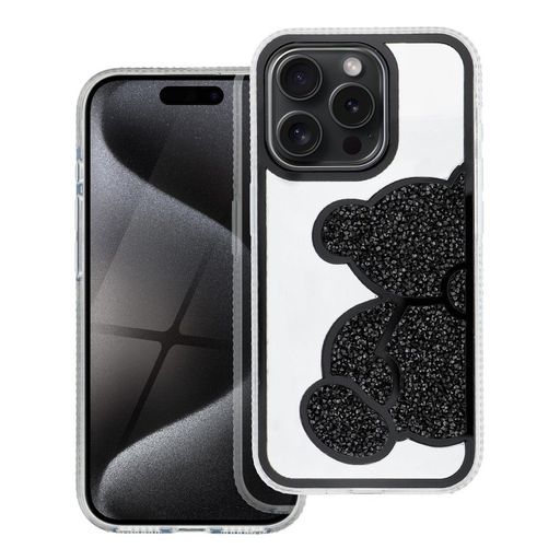 TEDDY BEAR tok IPHONE 16e-hez fekete TEDDY BEAR tok IPHONE 16e-hez fekete