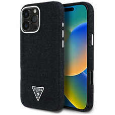 Guess HC MagSafe FW Farmer Háromszög Logós tok iPhone 16 Pro készülékhez Fekete