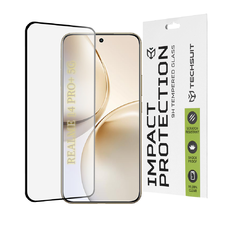  Techsuit - 111D Teljes fedés / Teljes ragasztás üveg / 3D ívelt kijelző - Realme 14 Pro+ - Fekete üvegfólia