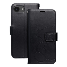 MEZZO fliptok iPhone 16e teddy bear fekete tok