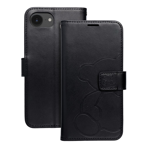 MEZZO fliptok iPhone 16e teddy bear fekete tok MEZZO fliptok iPhone 16e teddy bear fekete tok