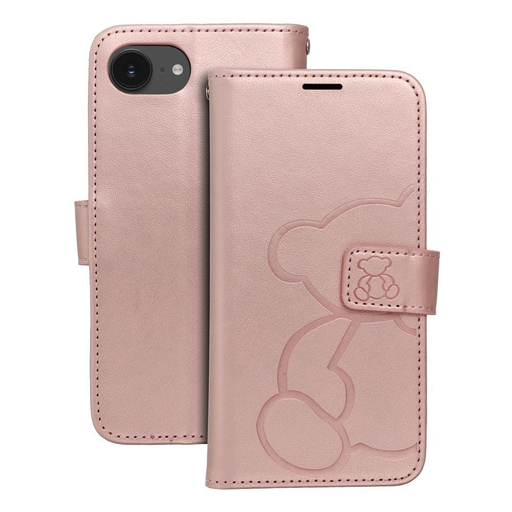 MEZZO fliptok iPhone 16e (SE 4 2025) mackó rózsaarany tok MEZZO fliptok iPhone 16e (SE 4 2025) mackó rózsaarany tok