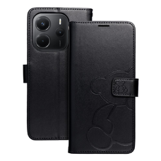 MEZZO fliptok XIAOMI Redmi Note 14 4G (GLOBAL - 164,84mm x 78,15mm x 8,16mm) teddy bear fekete tok