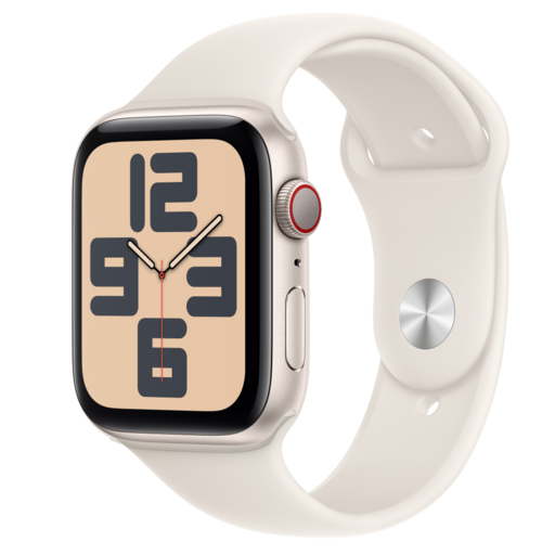 Apple Watch SE2 v3 Cellular 44mm Starlight Alu Case with Starlight Sport Band - M/L