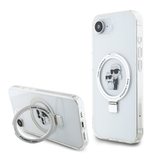 Karl Lagerfeld Ringstand Karl és Choupette MagSafe tok iPhone 16e fehér tok