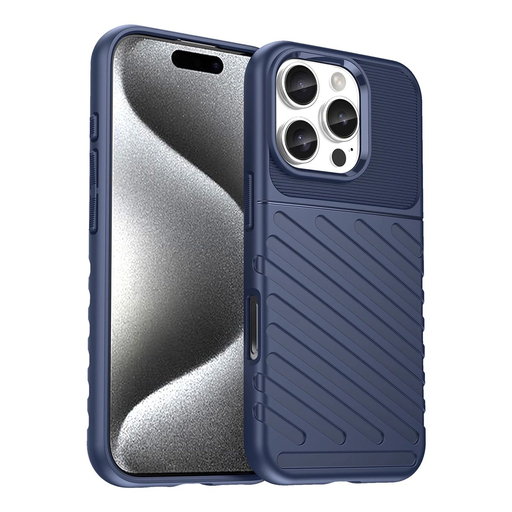 Thunder Case tok iPhone 16e szilikon páncél tok - kék Thunder Case tok iPhone 16e szilikon páncél tok - kék