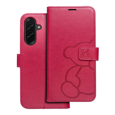 MEZZO fliptok Samsung Galaxy A36 5G teddy mackó bíbor tok