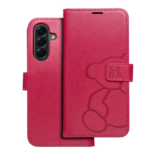 MEZZO fliptok Samsung Galaxy A56 5G teddy bear magenta tok MEZZO fliptok Samsung Galaxy A56 5G teddy bear magenta tok