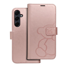 MEZZO fliptok Samsung Galaxy A55 5G teddy bear rózsa arany tok