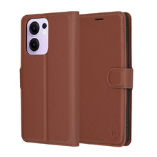  Techsuit - Bőrtok - Oppo Reno13 F 4G / Reno13 F 5G / Reno13 FS 5G - Barna tok