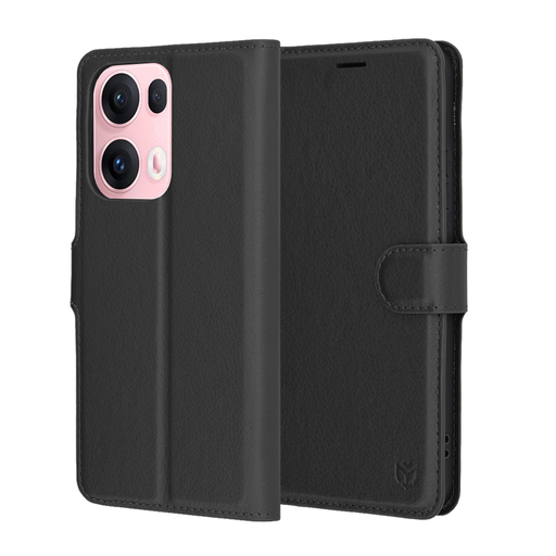 Techsuit - Bőr Tok - Oppo Reno13 Pro - Fekete tok Techsuit - Bőr Tok - Oppo Reno13 Pro - Fekete tok