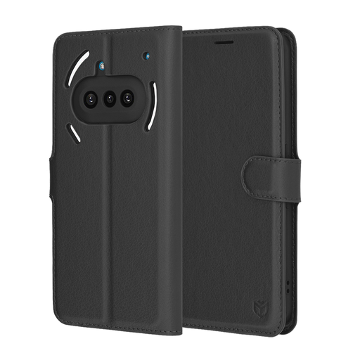 Techsuit - Bőr Tok - Nothing Phone (3a) - Fekete tok Techsuit - Bőr Tok - Nothing Phone (3a) - Fekete tok