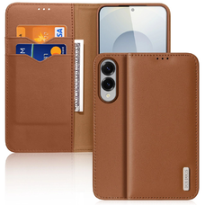 Dux Ducis Hivo Samsung Galaxy S25 Edge tok fliptok és RFID védelemmel - Barna