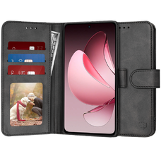  Techsuit - Naplófüzet - Oppo Reno13 F 4G/Reno13 F 5G/Reno13 FS 5G - Fekete tok fliptok