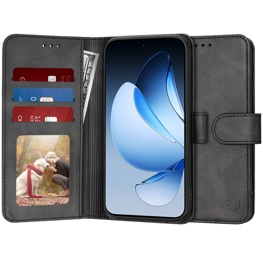 Techsuit - Naplófüzet - Oppo Reno13 - Fekete tok fliptok Techsuit - Naplófüzet - Oppo Reno13 - Fekete tok fliptok