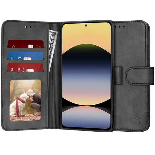 Techsuit - Naplókönyv - Xiaomi Redmi Note 14 4G (164,84 x 78,15 x 8,16mm) - Fekete tok fliptok Techsuit - Naplókönyv - Xiaomi Redmi Note 14 4G (164,84 x 78,15 x 8,16mm) - Fekete tok fliptok