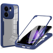  Techsuit - ColorVerse 360 Sorozat + Képernyővédő - Oppo Reno13 F 4G / Reno13 F 5G / Reno13 FS 5G - Kék tok