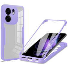  Techsuit - ColorVerse 360 Sorozat + Képernyővédő - Oppo Reno13 F 4G / Reno13 F 5G / Reno13 FS 5G - Lila tok