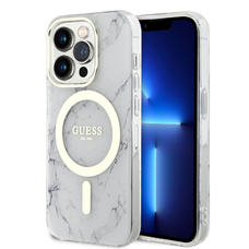 Guess IML Márvány MagSafe tok iPhone 13 Pro fehér tok