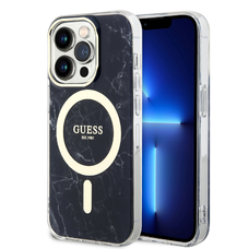 Guess IML Marble MagSafe tok iPhone 13 Pro fekete
