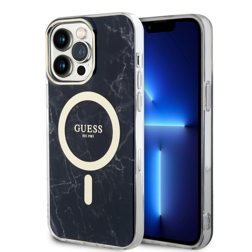 Guess IML Marble MagSafe tok iPhone 13 Pro Max fekete tok Guess IML Marble MagSafe tok iPhone 13 Pro Max fekete tok