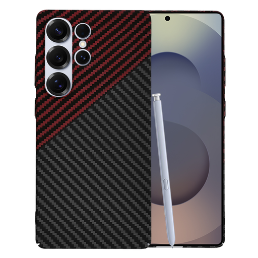 Techsuit - Szénszálás Váz - Samsung Galaxy S25 Ultra - Vörös Vortex tok Techsuit - Szénszálás Váz - Samsung Galaxy S25 Ultra - Vörös Vortex tok