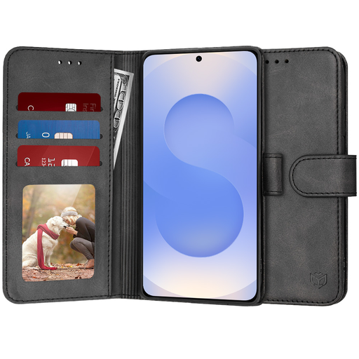 Techsuit - Naplókönyv - Samsung Galaxy S25 - Fekete tok Techsuit - Naplókönyv - Samsung Galaxy S25 - Fekete tok