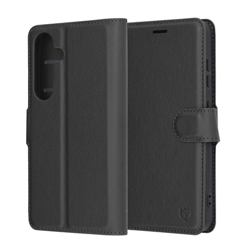 Techsuit - Bőr Tok - Samsung Galaxy S25 - Fekete tok Techsuit - Bőr Tok - Samsung Galaxy S25 - Fekete tok