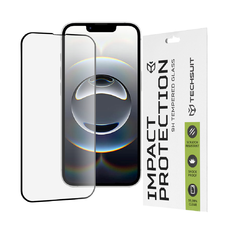  Techsuit - 111D Teljes Lefedettségű / Teljes Ragasztású Üveg - iPhone 16e - Fekete üvegfólia