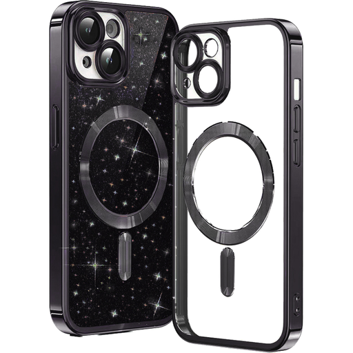  Techsuit - Luxus Csillogó MagSafe - iPhone 13 - Fekete tok