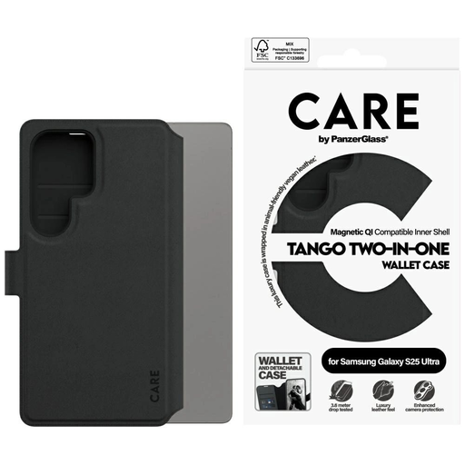 CARE by PanzerGlass Feature Tango 2in1 Fliptok Samsung Galaxy S25 Ultra - Fekete tok CARE by PanzerGlass Feature Tango 2in1 Fliptok Samsung Galaxy S25 Ultra - Fekete tok