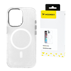 Wozinsky Glitter tok MagSafe kompatibilitással Samsung Galaxy S25 - Átlátszó csillogós