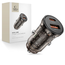 Tech-Protect CC01 2-portos Autós Töltő Pd30w/qc3.0 Fekete