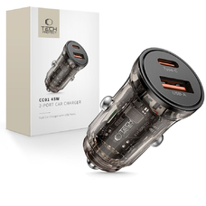 Tech-protect Cc01 2-port autós töltő Pd45w/qc3.0 Fekete