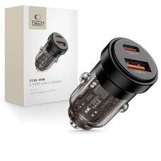 Tech-Protect Cc03 2-portos Autós Töltő Pd30w/qc3.0 Fekete