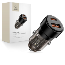 Tech-protect Cc03 2-portos autós töltő Pd75w fekete