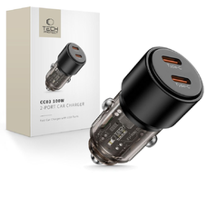 Tech-protect Cc03 2-port Autós Töltő Pd100w Fekete