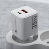 FORCELL F-ENERGY Mini GaN III VT-35C utazó töltő 1 x Type C + 1x USB A csatlakozóval, PD QC4.0 35W fehér - 1. kép