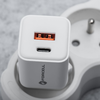 FORCELL F-ENERGY Mini GaN III VT-35C utazó töltő 1 x Type C + 1x USB A csatlakozóval, PD QC4.0 35W fehér - 2. kép