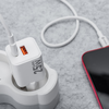 FORCELL F-ENERGY Mini GaN III VT-25B utazó töltő 1 x Type C + 1 x USB A aljzattal, PD QC4.0 25W fehér - 1. kép