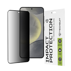  Techsuit - 111D Teljes Ragasztású Adatvédelmi Képernyővédő - Samsung Galaxy S24 - Fekete üvegfólia