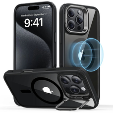  ESR - Klasszikus Hibrid HaloLock Kitámasztó - iPhone 16 Pro - Átlátszó Fekete tok