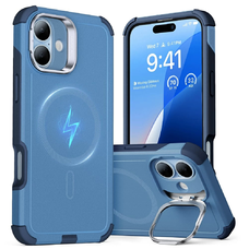  ESR - Cyber Armor Kitámasztós Tok - iPhone 16 - Kék tok