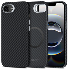 Tech-protect Ion Carbon Magsafe iPhone 16e fekete/ezüst tok